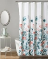 Lush Decor Zuri Flora Shower Curtain, 72" X 72" In Blue
