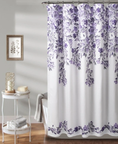 Lush Decor Tanisha 72" X 72" Floral Shower Curtain In Purple