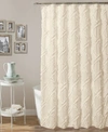 Lush Decor Ruffle Diamond Shower Curtain, 72" X 72" In Ivory