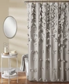 Lush Decor Riley Shower Curtain, 72" X 72" In Light Gray