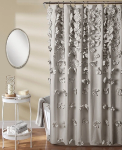Lush Decor Riley Shower Curtain, 72" X 72" In Light Gray