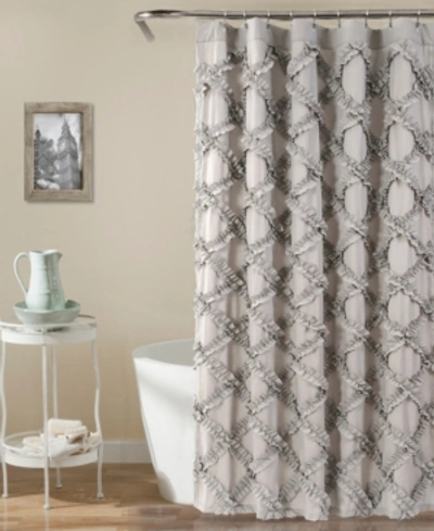 Lush Decor Ruffle Diamond 72" X 72" Shower Curtain In Gray