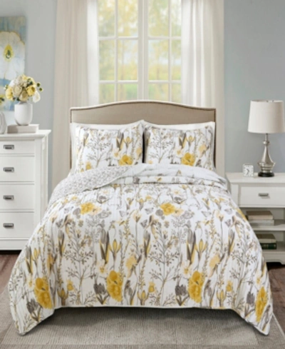 Lush Decor Adalia Reversible 3-piece Full/queen Quilt Set In Yellow