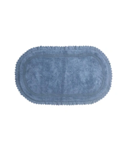 Home Weavers Hampton Crochet Reversible Bath Rug, 21" X 34" In Blue