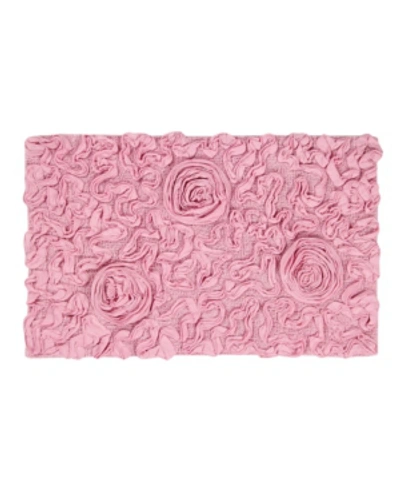 Home Weavers Bell Flower Bath Rug, 24" X 40" In Pink