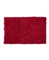 Home Weavers Bell Flower Bath Rug, 24" X 40" In Red