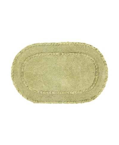 Home Weavers Double Ruffle Bath Rug Bedding In Sage