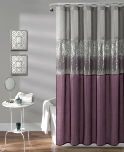 Lush Decor Night Sky 72"x 72" Shower Curtain Bedding In Gray,purple