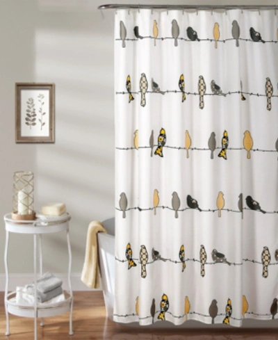 Lush Decor Rowley Birds 72" X 72" Shower Curtain In Yellow
