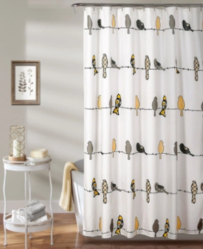 Lush Decor Rowley Birds Shower Curtain, 72" X 72" In Yellow
