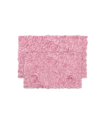 Home Weavers Bellflower Bath Rug 2 Pc Set Bedding In Pink