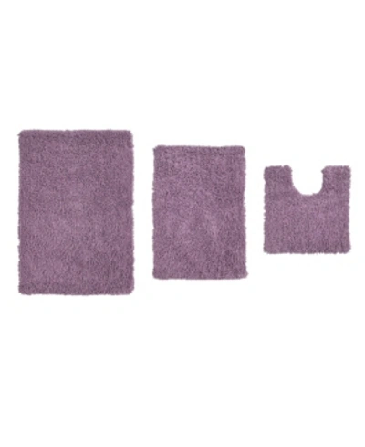 Home Weavers Fantasia Bath Rug 3 Pc Bedding In Purple