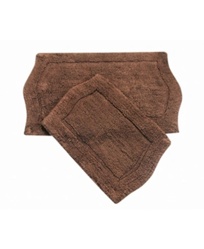 Home Weavers Waterford 2 Piece Bath Rug Set Bedding In Chocolate