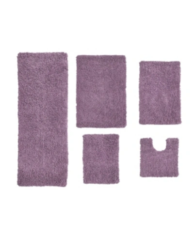 Home Weavers Fantasia Bath Rug 5 Pc Bedding In Purple