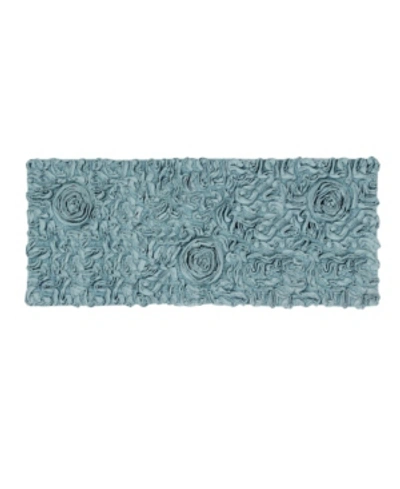 Home Weavers Bell Flower Runner Bath Rug, 21" X 54" In Blue