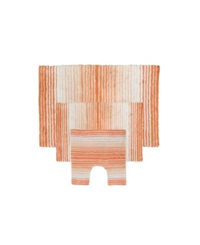 Home Weavers Gradiation Bath Rug 3 Pc Set Bedding In Coral