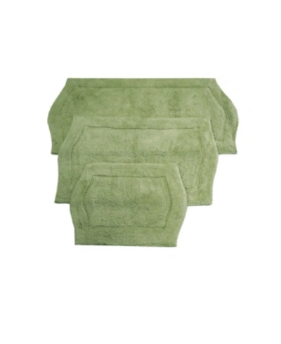 Home Weavers Waterford 3 Piece Bath Rug Set Bedding In Sage