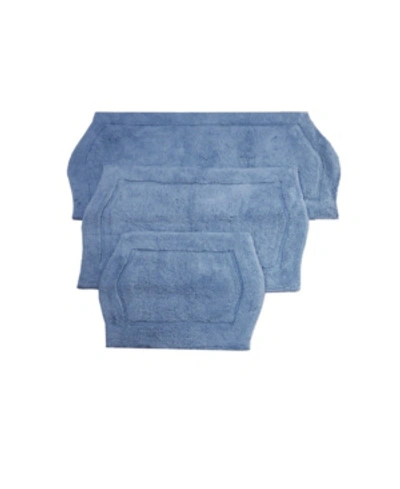Home Weavers Waterford 3 Piece Bath Rug Set Bedding In Blue