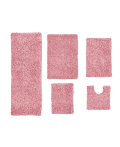 Home Weavers Fantasia Bath Rug 5 Pc Bedding In Pink