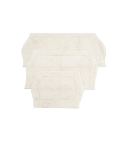 Home Weavers Waterford 3 Piece Bath Rug Set Bedding In White