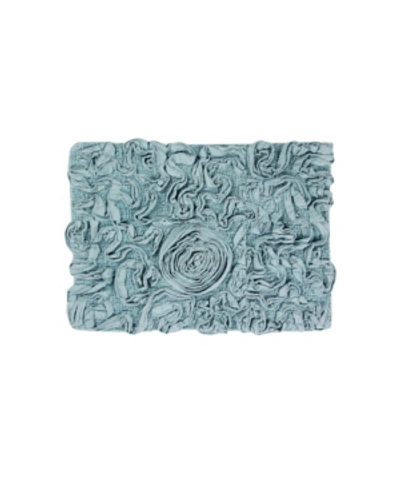 Home Weavers Bell Flower Bath Rug, 17" X 24" In Blue