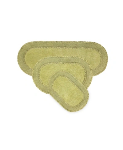 Home Weavers Double Ruffle 3 Pc Bath Set Bedding In Sage