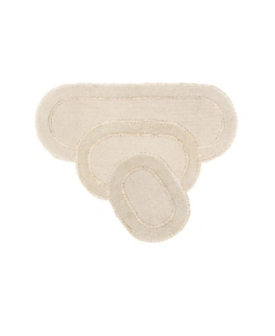 Home Weavers Double Ruffle 3 Pc Bath Set Bedding In Natural