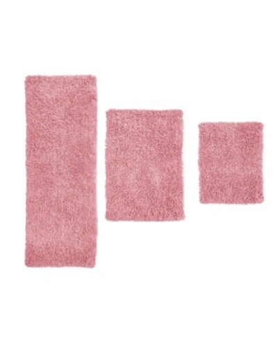 Home Weavers Bellflower Bath Rug 3 Pc Bedding In Pink