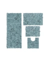 Home Weavers Bellflower Bath Rug 4 Pc Bedding In Blue