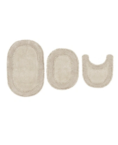 Home Weavers Double Ruffle 3 Pc Bath Set Bedding In Natural