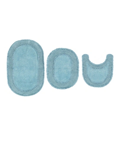 Home Weavers Double Ruffle 3 Pc Bath Set Bedding In Blue