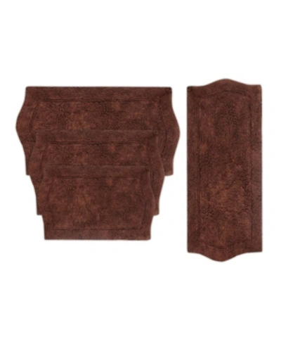 Home Weavers Waterford 4 Piece Bath Rug Set Bedding In Chocolate
