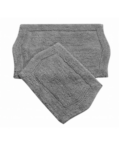 Home Weavers Waterford 2 Piece Bath Rug Set Bedding In Grey