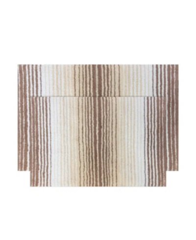 Home Weavers Gradiation Bath Rug 2 Pc Set Bedding In Beige