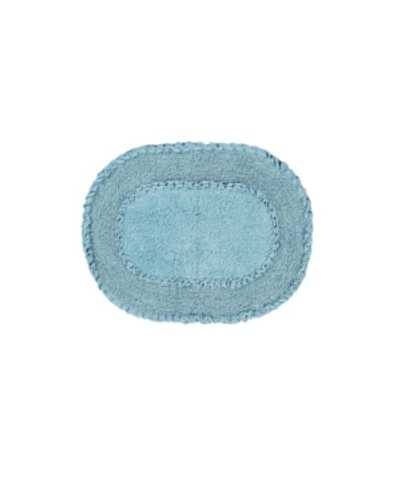 Home Weavers Double Ruffle Bath Rug, 17" X 24" In Blue