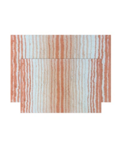 Home Weavers Gradiation Bath Rug 2 Pc Set Bedding In Coral