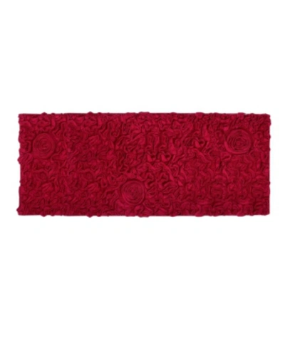 Home Weavers Bell Flower Runner Bath Rug, 21" X 54" In Red