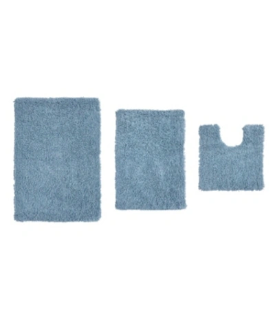 Home Weavers Fantasia Bath Rug 3 Pc Bedding In Blue