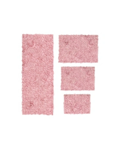 Home Weavers Bellflower Bath Rug 4 Pc Bedding In Pink