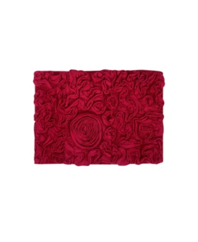 Home Weavers Bell Flower Bath Rug, 17" X 24" In Red