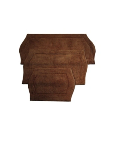 Home Weavers Waterford 3 Piece Bath Rug Set Bedding In Chocolate