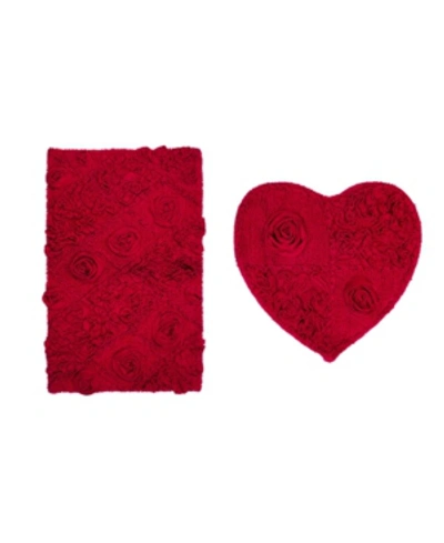 Home Weavers Modesto 2 Pc Bath Rug Bedding In Red