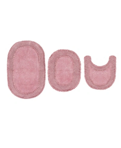 Home Weavers Double Ruffle 3 Pc Bath Set Bedding In Pink