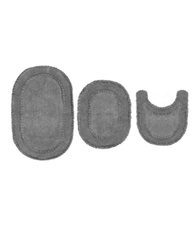 Home Weavers Double Ruffle 3 Pc Bath Set Bedding In Grey