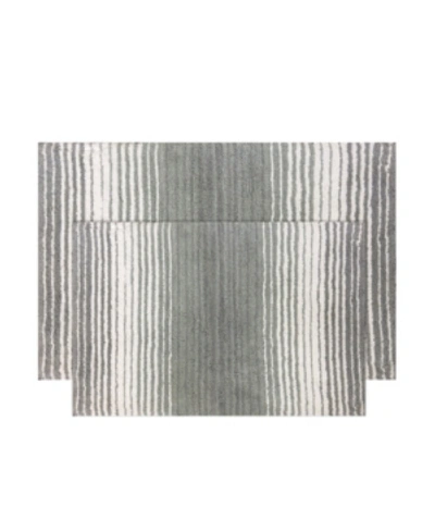 Home Weavers Gradiation Bath Rug 2 Pc Set Bedding In Grey