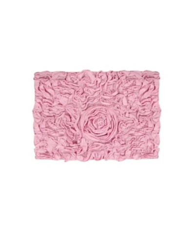 Home Weavers Bell Flower Bath Rug, 17" X 24" In Pink