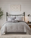 Madison Park Walter California King 7-pc. Printed Seersucker Comforter Set Bedding In Grey