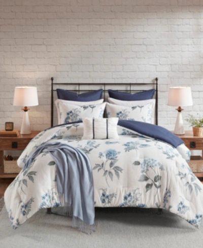 Madison Park Zennia Seersucker 7-pc. Comforter Set, King/california King In Blue
