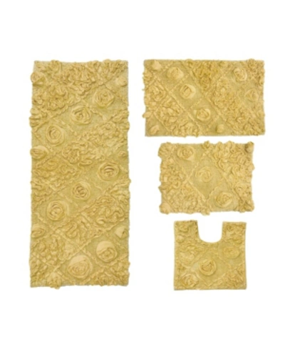 Home Weavers Modesto 4 Pc Bath Rug Bedding In Yellow