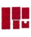 Home Weavers Modesto 5 Pc Bath Rug Bedding In Red
